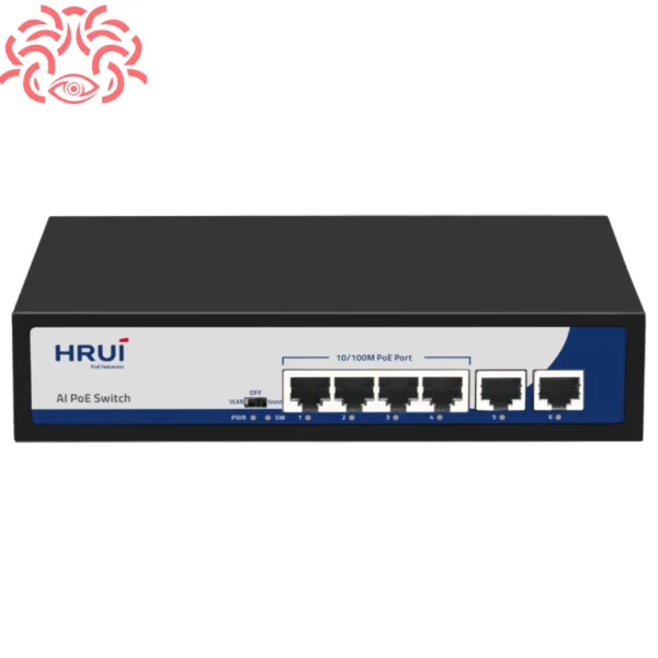 سوئیچ شبکه PoE مدل HR900-AF-42N برند HRUI - خرید سوییچ HR900-AF-42N برند اچ آر یو آی 4 پورت - قیمت HR900 AF 42N